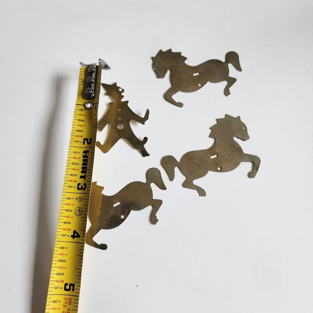 Vintage Brass Stamping Charms Horses & Clown, Antique Ornaments Embellishments - Picture 4 of 4